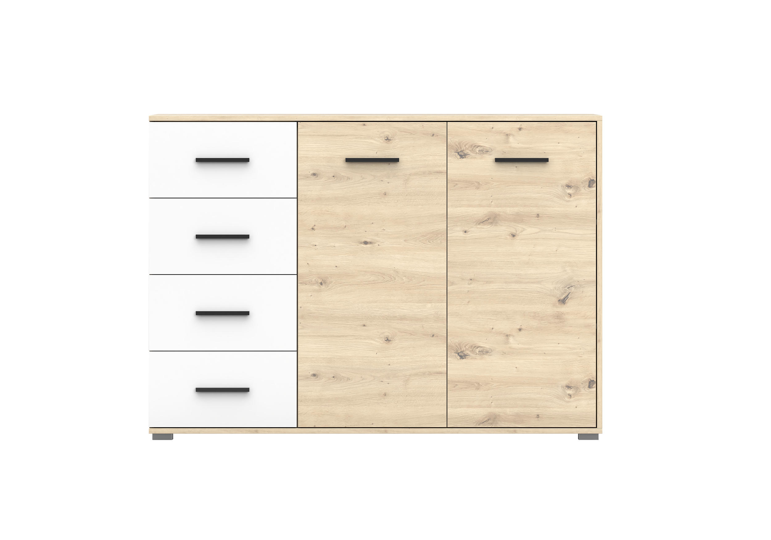 KOMMODE - Highboard Marsylio 24SD - Eiche Artisan, Holzwerkstoff (135/95/45cm) - Möblo