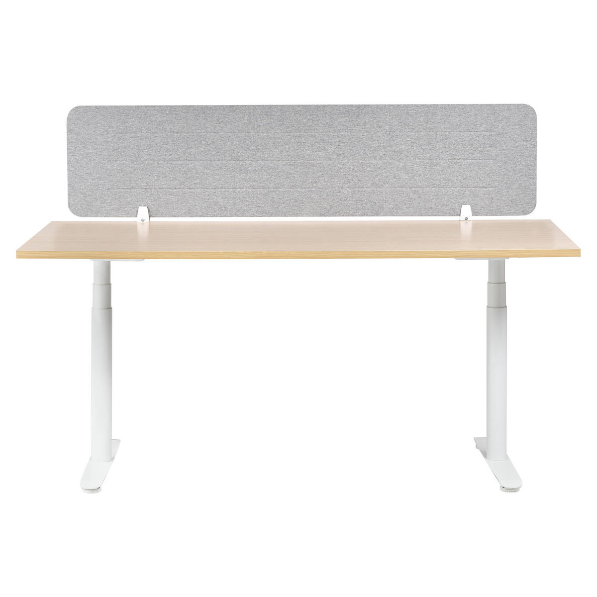 DĚLICÍ STĚNA NA STŮL 160/40 cm Světle šedá Ziggy - světle šedá, textil (160/40/2cm) - Beliani