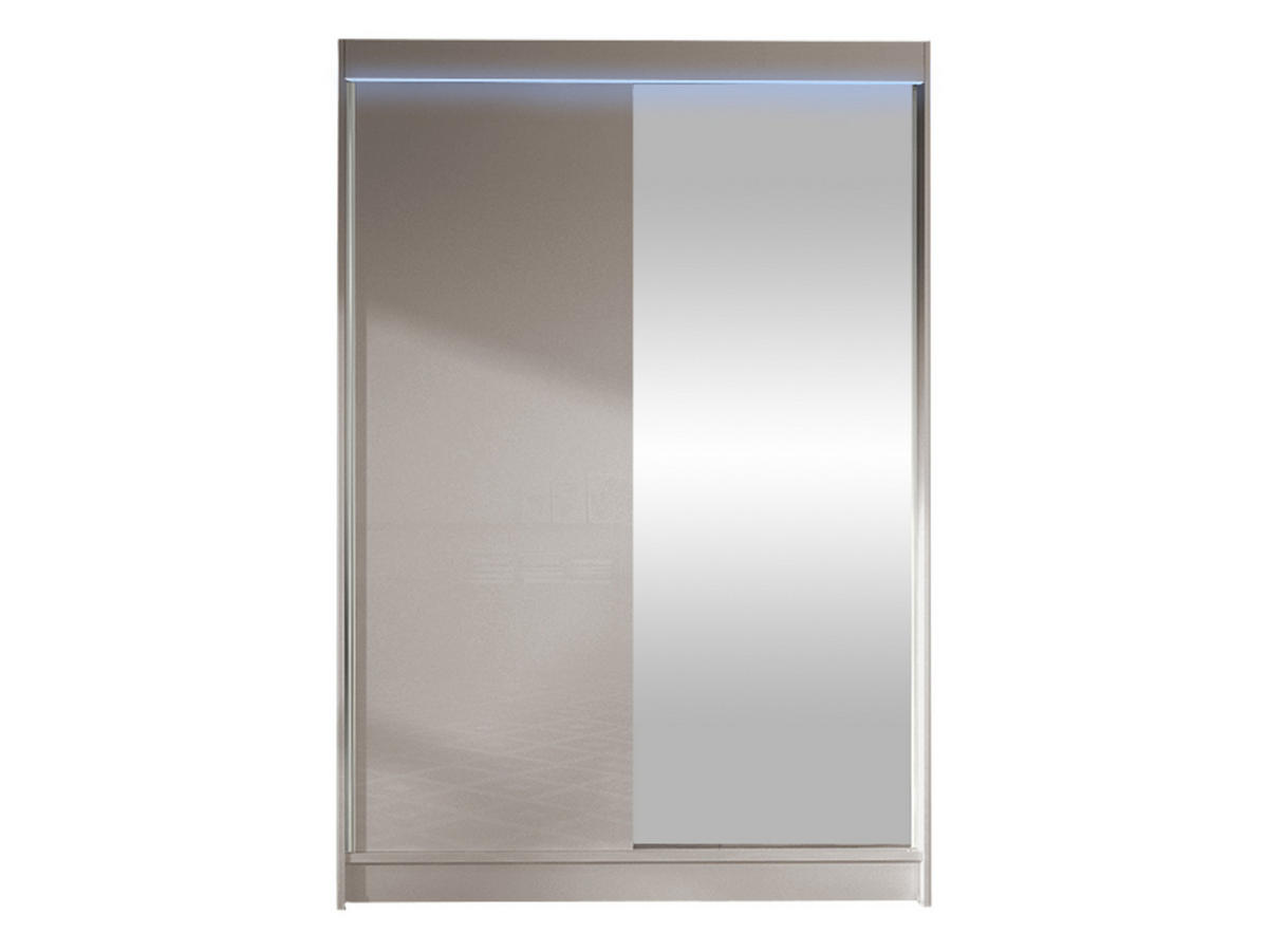 SCHWEBETÜRENSCHRANK Lino I mit RGB LED Beleuchtung - Kaschmir, Holzwerkstoff/Metall (120/200/58cm) - MIRJAN24