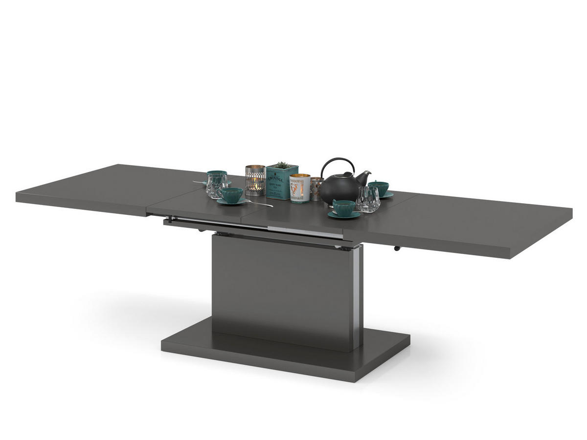 COUCHTISCH rechteckig Anthrazit matt ausziehbar höhenverstellbar - Anthrazit, Holzwerkstoff (80/120/56cm) - designimpex