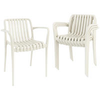 GARTENSTÜHLE 4er Set Kunststoff Cremeweiß - Creme, Kunststoff (55/81.5/58.5cm) - Outsunny
