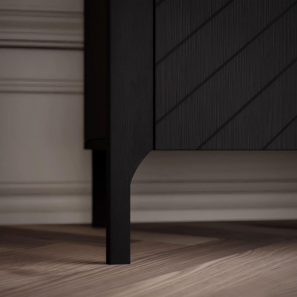 SIDEBOARD mit Schubladen LUMI, Schwarz - Schwarz, Holzwerkstoff (153/95/40cm) - Lookway