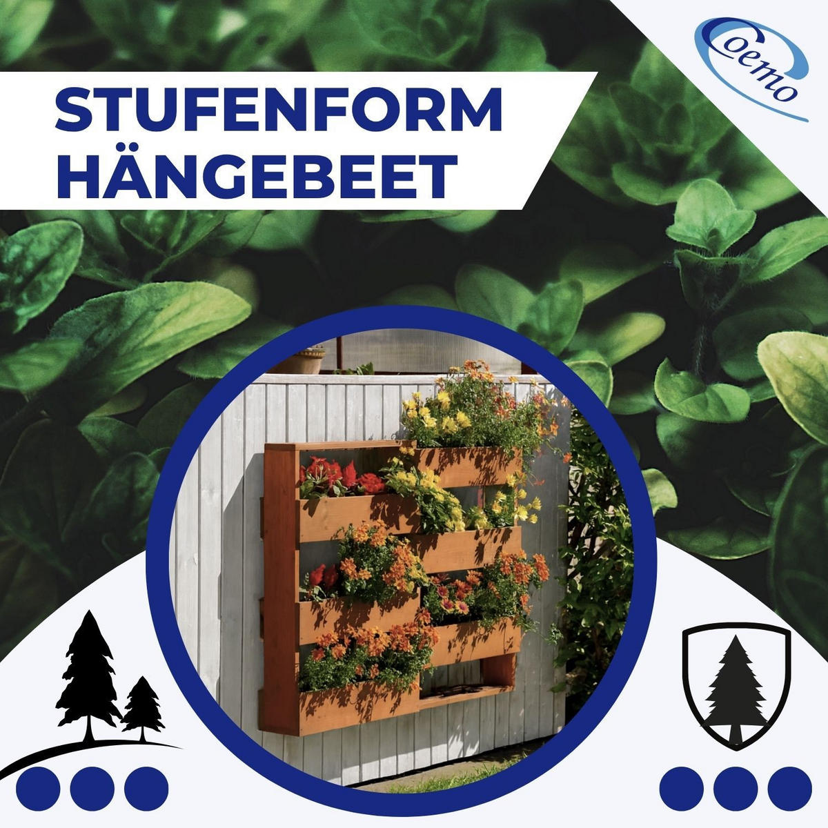 VERTIKALBEET RIGA Kräuterbeet Holz 6 Pflanzkästen Farbe Braun - Braun, Holz (18/93/110cm) - Coemo