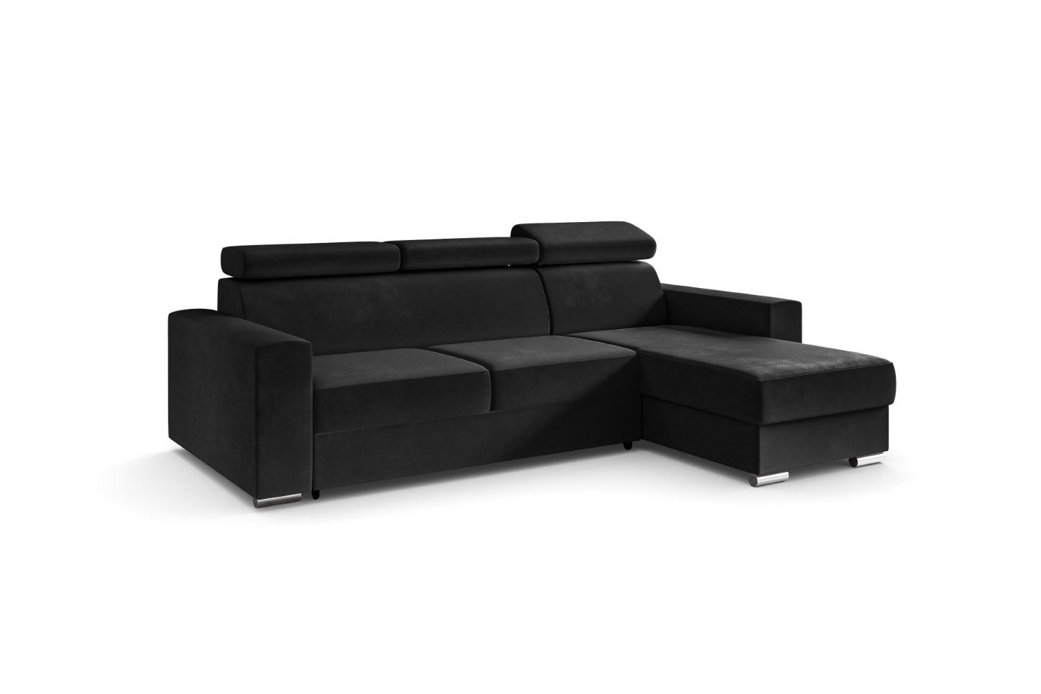 ECKSOFA in L-Form Corner Sofa Bett Eckcouch Couch Wohnlandschaft Cauchsofa FIX - 242x168 cm Schwarz - Schwarz, Holzwerkstoff/Kunststoff (168/242cm) - ALTDECOR