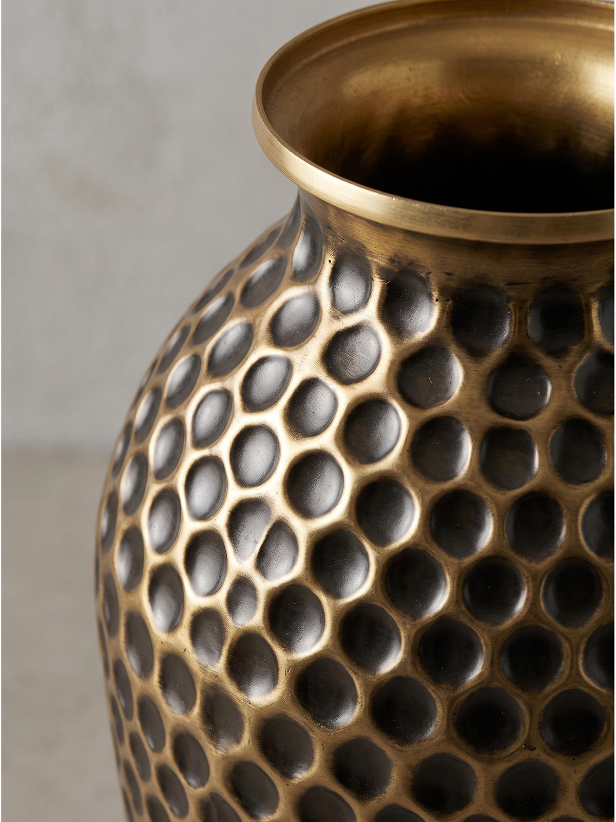 VASEN 2er-Set MANTOVA, Aluminium, handgefertigt, Gold, Ø 26 x 51 cm - Goldfarben, Metall (51cm) - KADIMA DESIGN