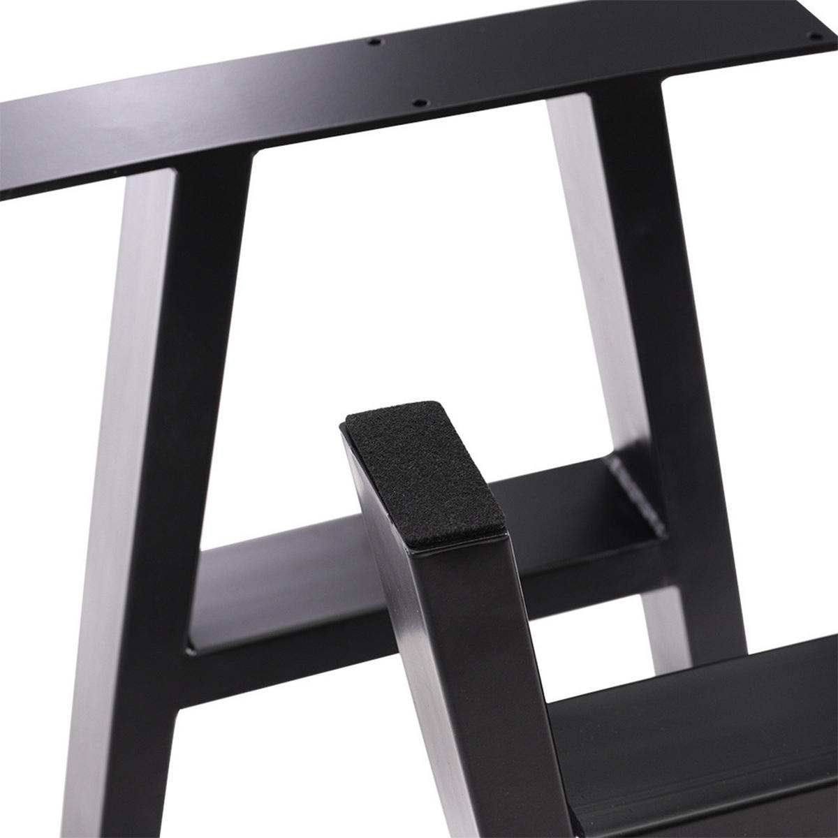TISCHBEINE 2-tlg Set 40-cm hohe trapezförmige aus Eisen in Schwarz 35 x 7 x 40 cm - Schwarz, Metall (35/40/7cm) - Livingandhome