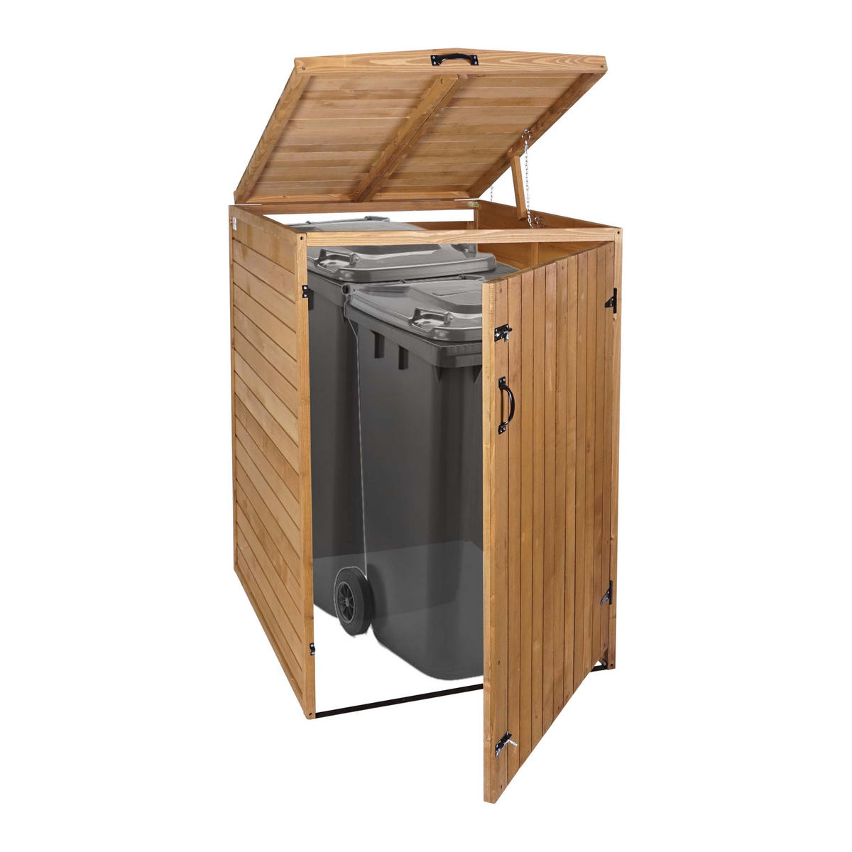 1ER-/2ER-MÜLLTONNENVERKLEIDUNG Braun - Braun, Holz (79/126/98cm) - MCW