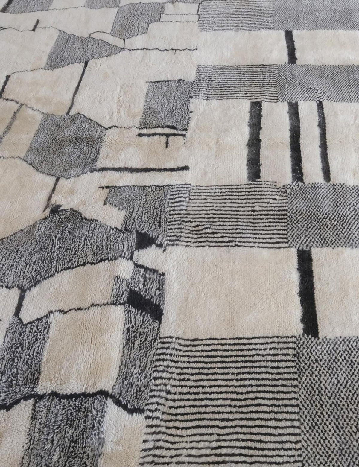 BERBERTEPPICH abstraktes Design aus reiner Wolle 300x 400 cm - Weiß, Naturmaterialien (300/400cm) - AFK Living