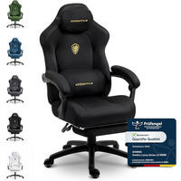 GAMING-STUHL Mikrofaser-Velours & Lendenkissen, Fußstütze 160° Neigbar - Schwarz, Leder (70/132/70cm)