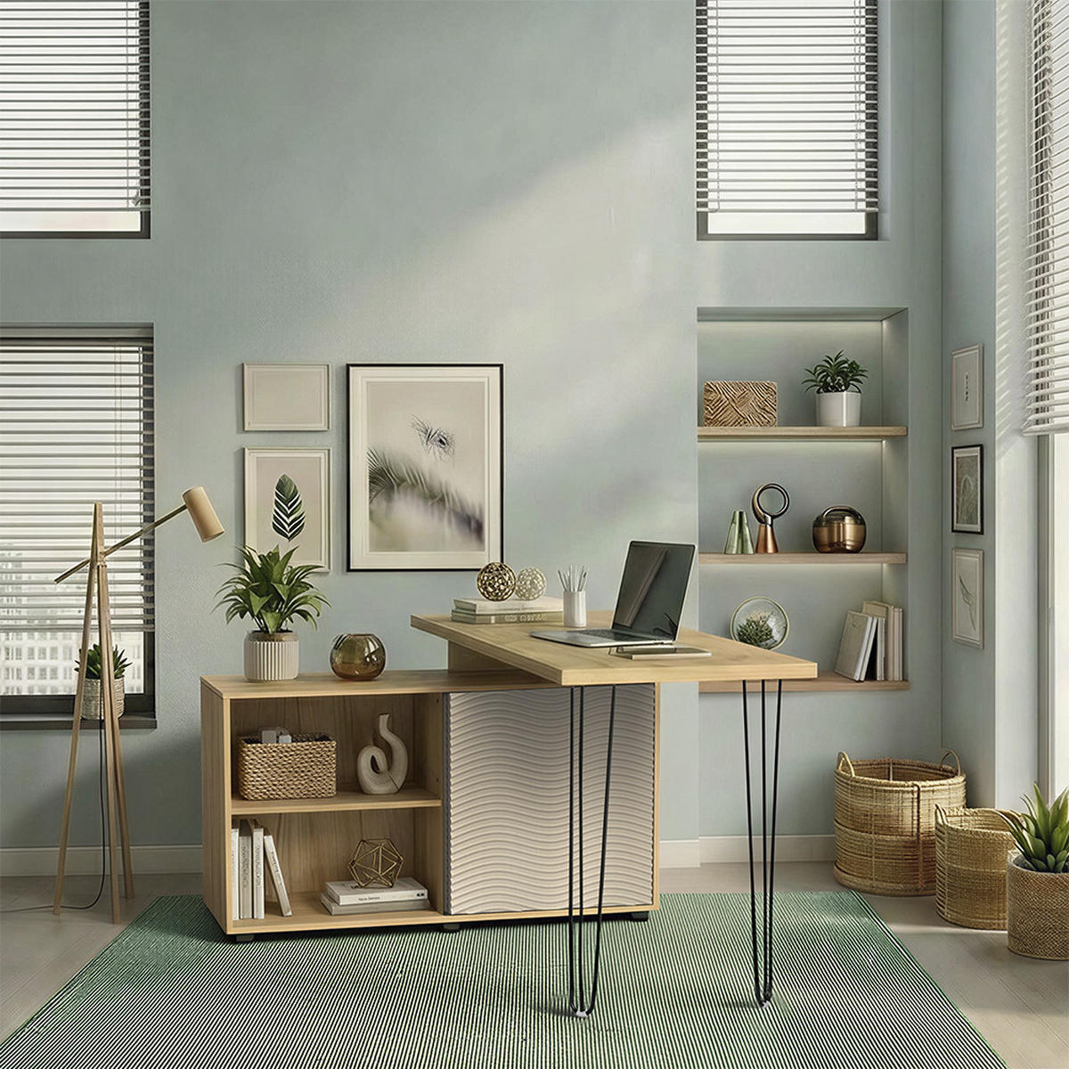 ROHOVÝ PSACÍ STŮL Notivo Kašmír - kašmírová, kompozitní dřevo (55/135/77cm) - Vicco