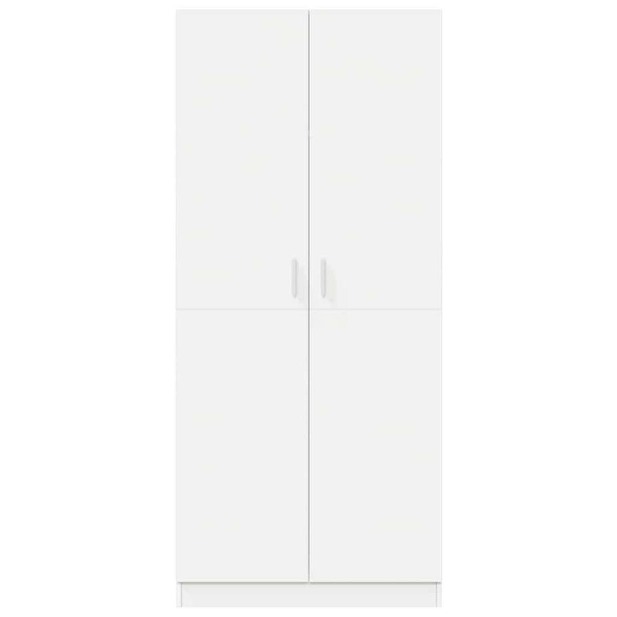KLEIDERSCHRANK Weiss 80/52/180 Cm Holzwerkstoff - Weiß, Holzwerkstoff (52/180/80cm) - vidaXL