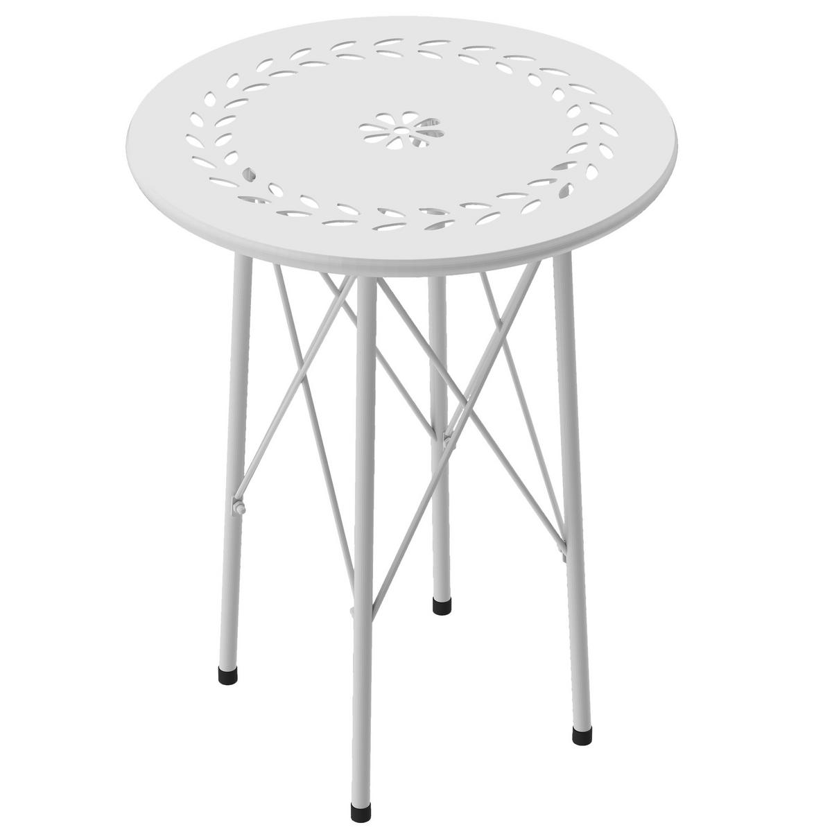 GARTENTISCH,WEISS,1 Stück - Weiß, Naturmaterialien (40/40/50cm) - GiPP