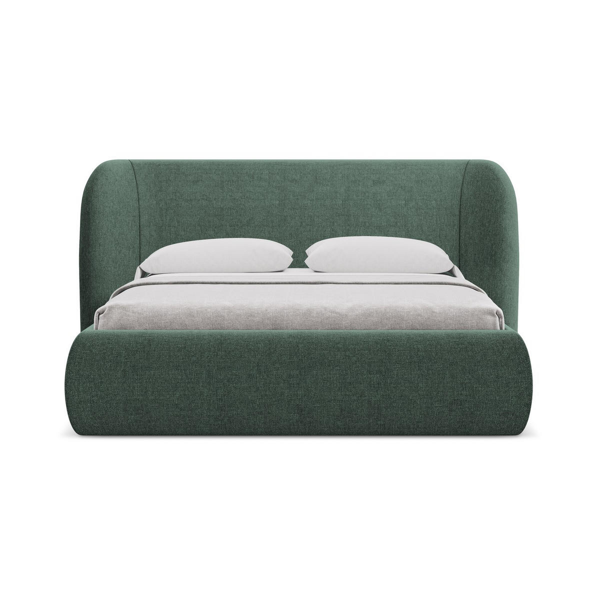 POLSTERBETT mit Bettkasten und Lattenrost 190x215 Grün - Schwarz/Grün, Kunststoff/Textil (140/200cm) - Makamii