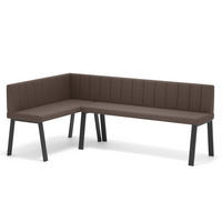 ECKBANK links MONO Y Webstoff gesteppt, 142/196 cm Braun - Braun, Textil/Metall (142/196cm) - Idohome