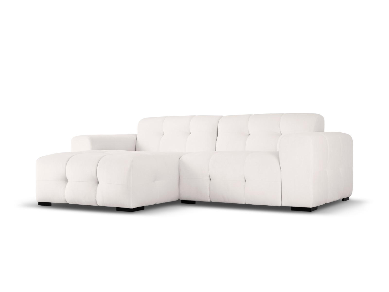 ECKSOFA links Kendal aus Samt hellgrau 4 Sitzplätze - Hellgrau, Textil (173/256cm) - Micadoni