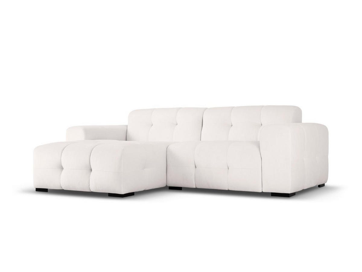 ECKSOFA links Kendal aus Samt hellgrau 4 Sitzplätze - Hellgrau, Textil (173/256cm) - Micadoni