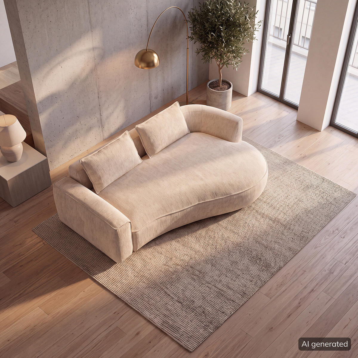 2,5-SITZER SOFA - Champagner/Schwarz, Kunststoff/Textil (217/82/146cm) - home24