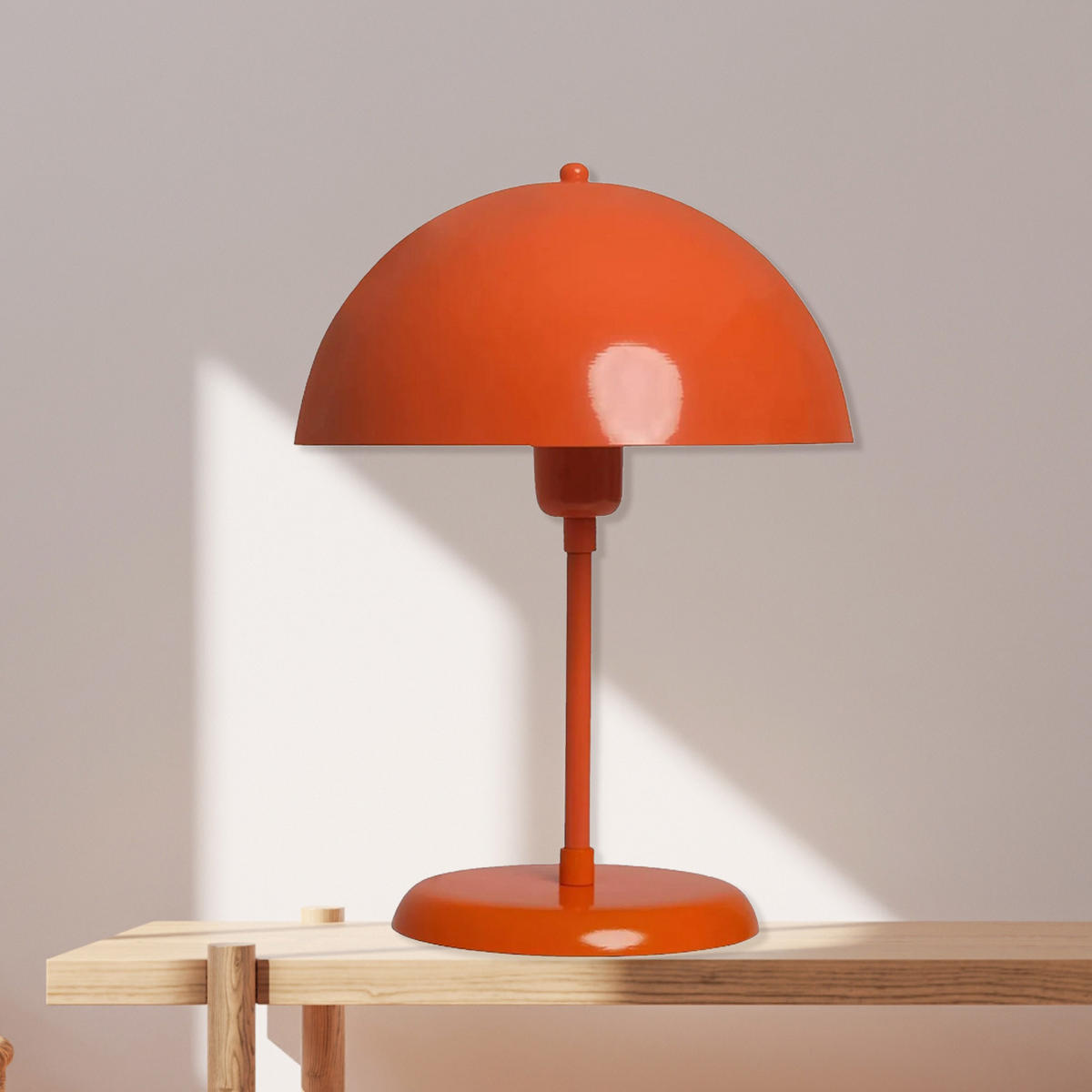 TISCHLEUCHTE Kleine Pilzlampen 26/35 - Orange, Metall (26/35cm) - Bamyum