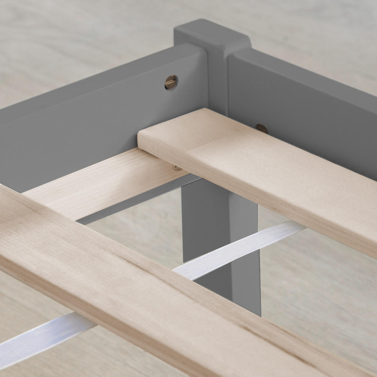 HOLZBETT Grau 90/200 cm mit Lattenrost - Grau, Holz (90/200cm) - Homestyle4u