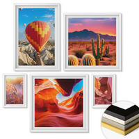 WANDBILDER 5er-Set - 50x50 cm & 20x30 cm & 40x60 cm Weißer Rahmen - Landschaften von Wüstenschluchten - Weiß, Kunststoff (40/60cm) - ArtPrintCave