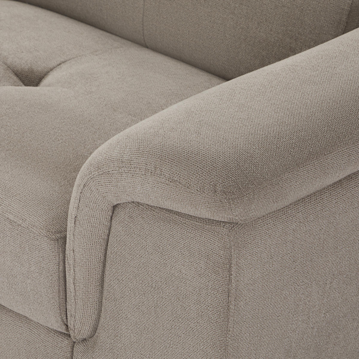 ECKSOFA Webstoff Beige - Beige/Schwarz, Textil/Metall (290/95cm) - Furnhouse