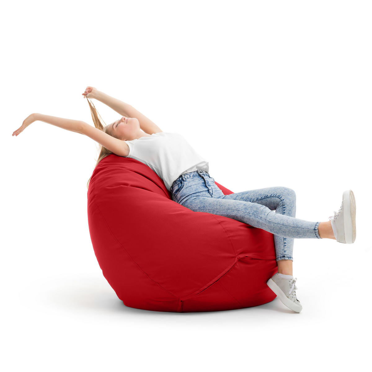 BRUNI Classico Sitzsack - Indoor- und Outdoor-Bean Bag, in Deutschland gefertigt - Rot, Kunststoff/Textil (90/90/90cm) - Bruni