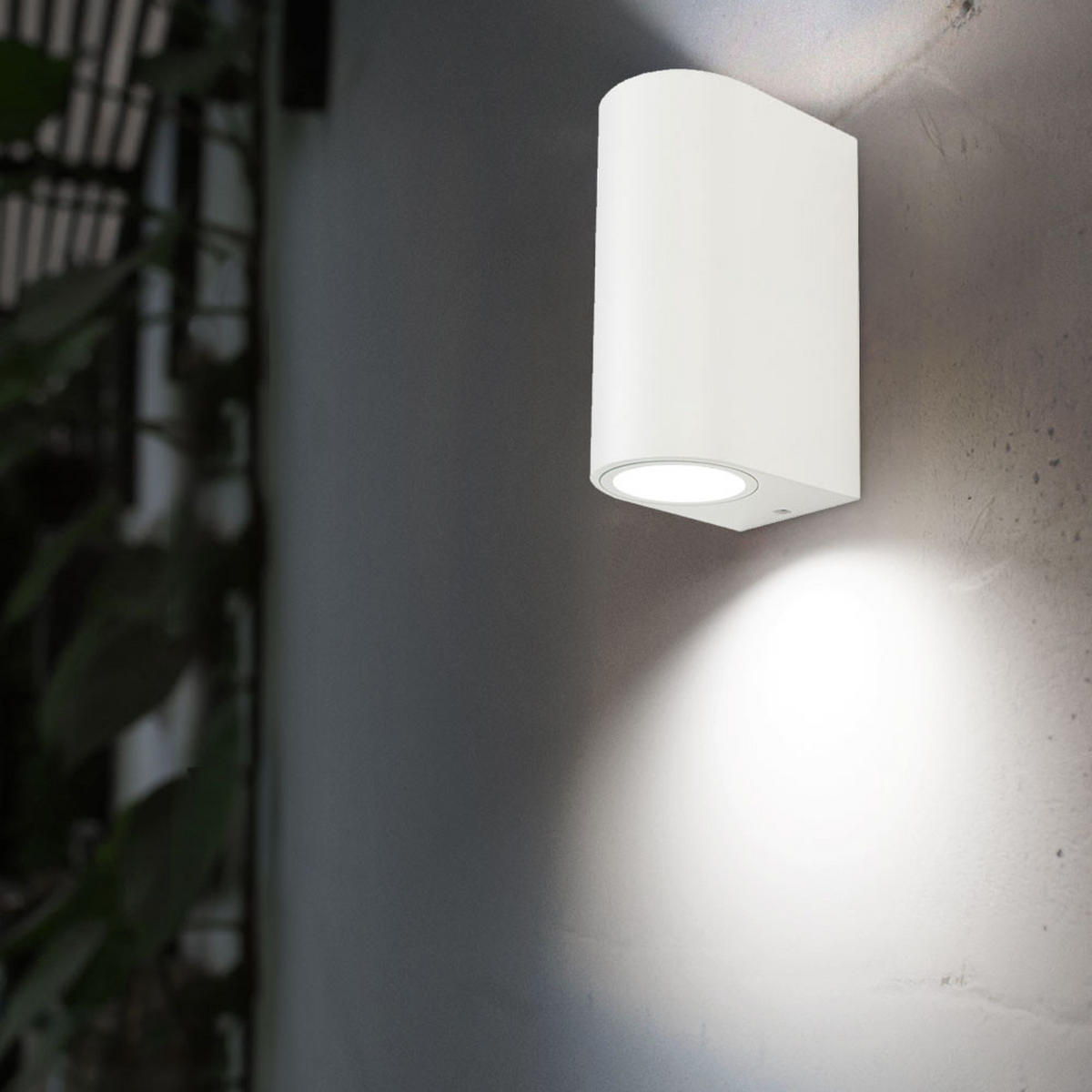 LED AUSSEN-WANDLEUCHTE Weiß Up & Down - Weiß, Metall (6.8/15/9cm)