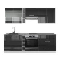 PENTRY Fame-Line Antracit högblank/vit 235 cm , AP Antracit - Vit/Svart högglans, Träbaserade material (235/206.8/60cm) - Vicco