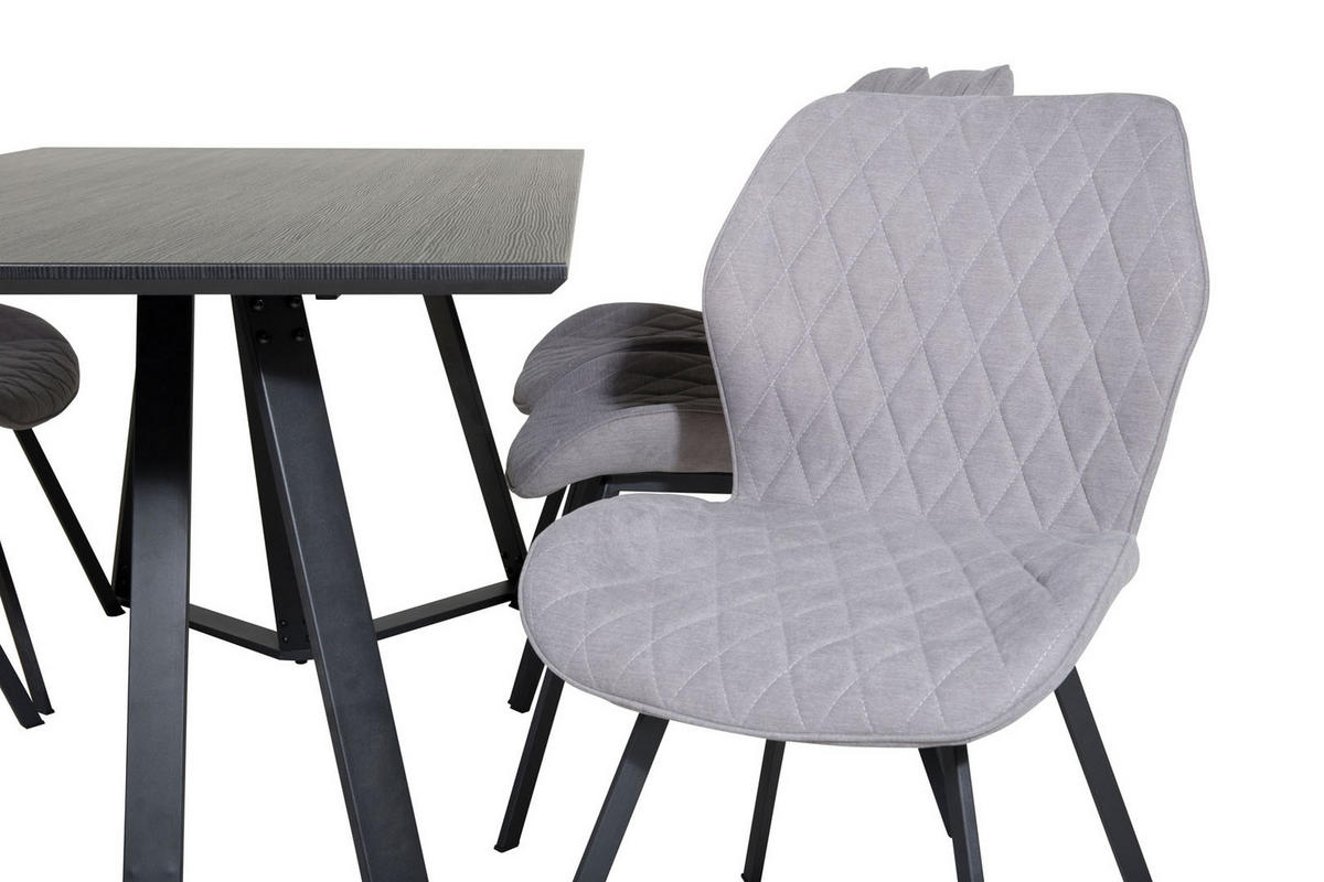 TISCHGRUPPE Grau - Grau, Holzwerkstoff (90/75/180cm) - ebuy24