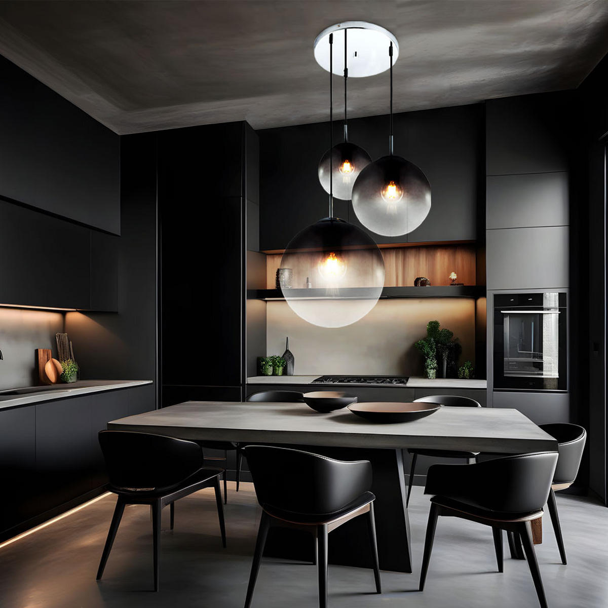 LED HÄNGELEUCHTE VARUS Grau Chrom - Grau, Glas (51/51/120cm) - Globo Lighting