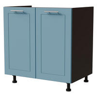 SPÜLENUNTERSCHRANK Bari D8Z/80 Lava / RAL 5024 pastellblau 80 / 50 / 82cm - Blau/Dunkelgrau, Holz/Holzwerkstoff (80/82/50cm) - Feldmann-Wohnen