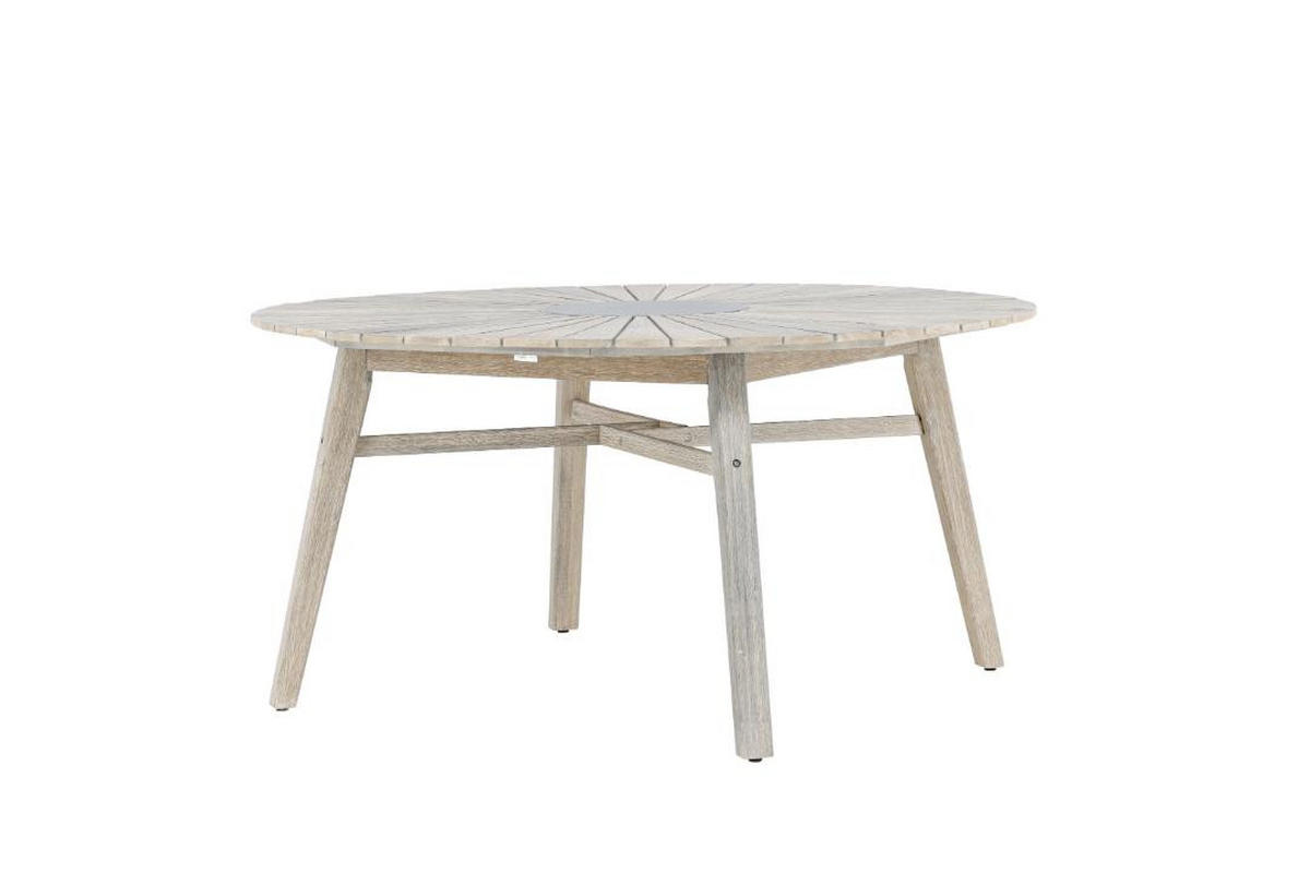 GARTENTISCH, Rives, Whitewash, Akazie., 150 x 150 x 75 cm - Weiß, Holz (150/150/75cm) - ebuy24