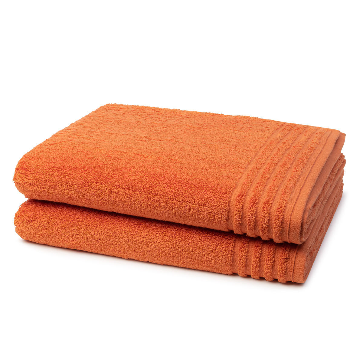 DUSCHTUCH Vienna Style Supersoft 2er-Set - Orange, Textil (50/100cm) - Vossen