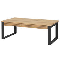 MASSIVER COUCHTISCH - Massivholz Eiche / Metall - Eichefarben, Holz/Metall (60/115/42cm) - home24
