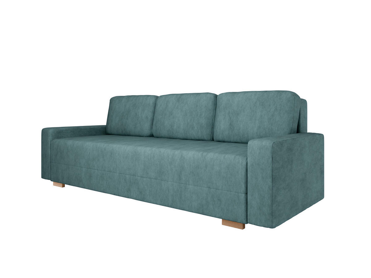 SCHLAFSOFA Celeste – modernes Design trifft auf höchsten Komfort, Blau - Blau, Holz (225/80/94cm) - Panda Möbel