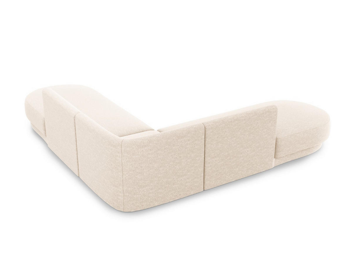 WENDBARES-ECKSOFA Miley aus Chenille-Stoff leichtes beige 5 Sitzplätze - Creme, Textil (248/248cm) - Micadoni