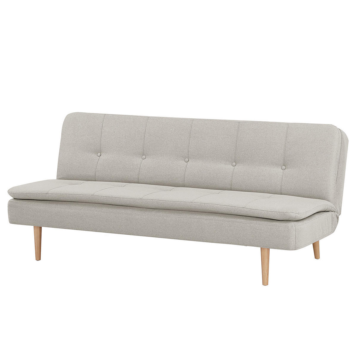 SCHLAFSOFA - Eichefarben/Hellgrau, Holz/Birkenholz (180/84/89cm) - home24