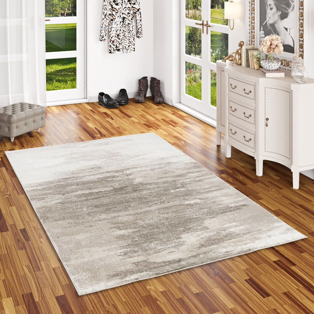 DESIGNER TEPPICH RETRO MONTANA VERLAUF - Grau, Textil (120/170cm) - Pergamon