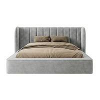 POLSTERBETT GONDO 200x200 cm, Grau - Grau, Textil (200/200cm) - Fedve