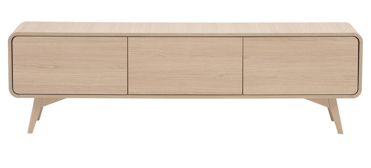TV-LOWBOARD Eiche natur skandinavisch 180 cm, TV Unterteil mit Push-to-Open - Eichefarben, Holz/Holzwerkstoff (180/53/39cm) - Furn.Design
