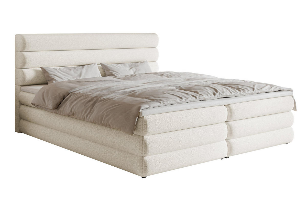 BOXBETT Alegre Hellbeige Chenille 140/200 cm - Beige/Schwarz, Kunststoff/Textil (140/200cm) - Selsey