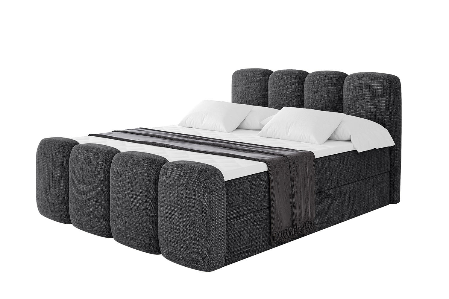 ALTDECOR AMERICKÁ postel s matrací H4 a roštem – NINA-Z – 140 × 200 cm – černá