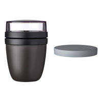 LUNCHPOT SWITCH Ellipse Nordic Black 500 ml (+ 200 ml) - Schwarz, Kunststoff (10.7/15.1/10.7cm) - Mepal
