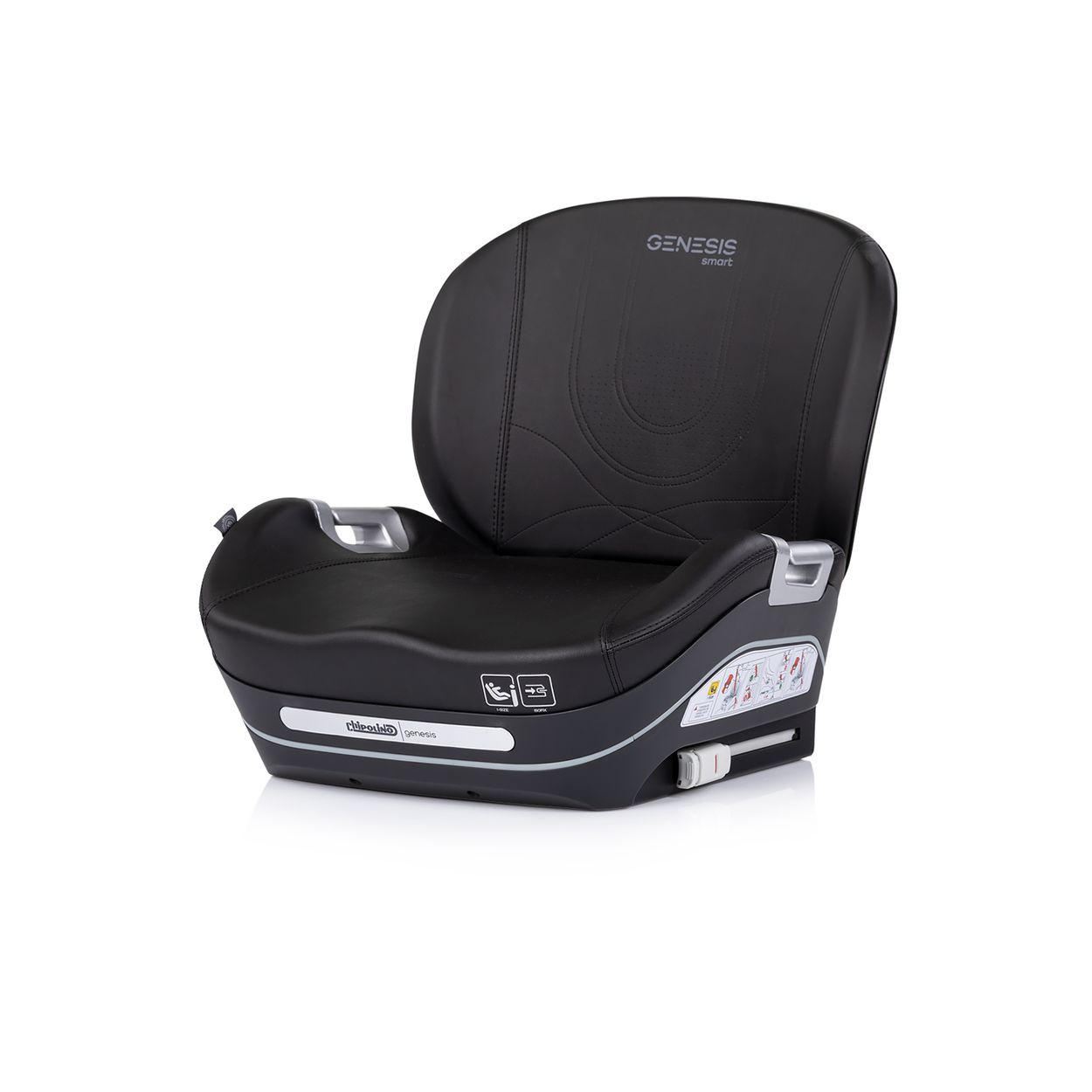 SITZERHÖHUNG Genesis Smart schwarz i-Size 125-150 cm Isofix Kühlung Heizung - Schwarz, Kunststoff (46/42/40cm) - Chipolino