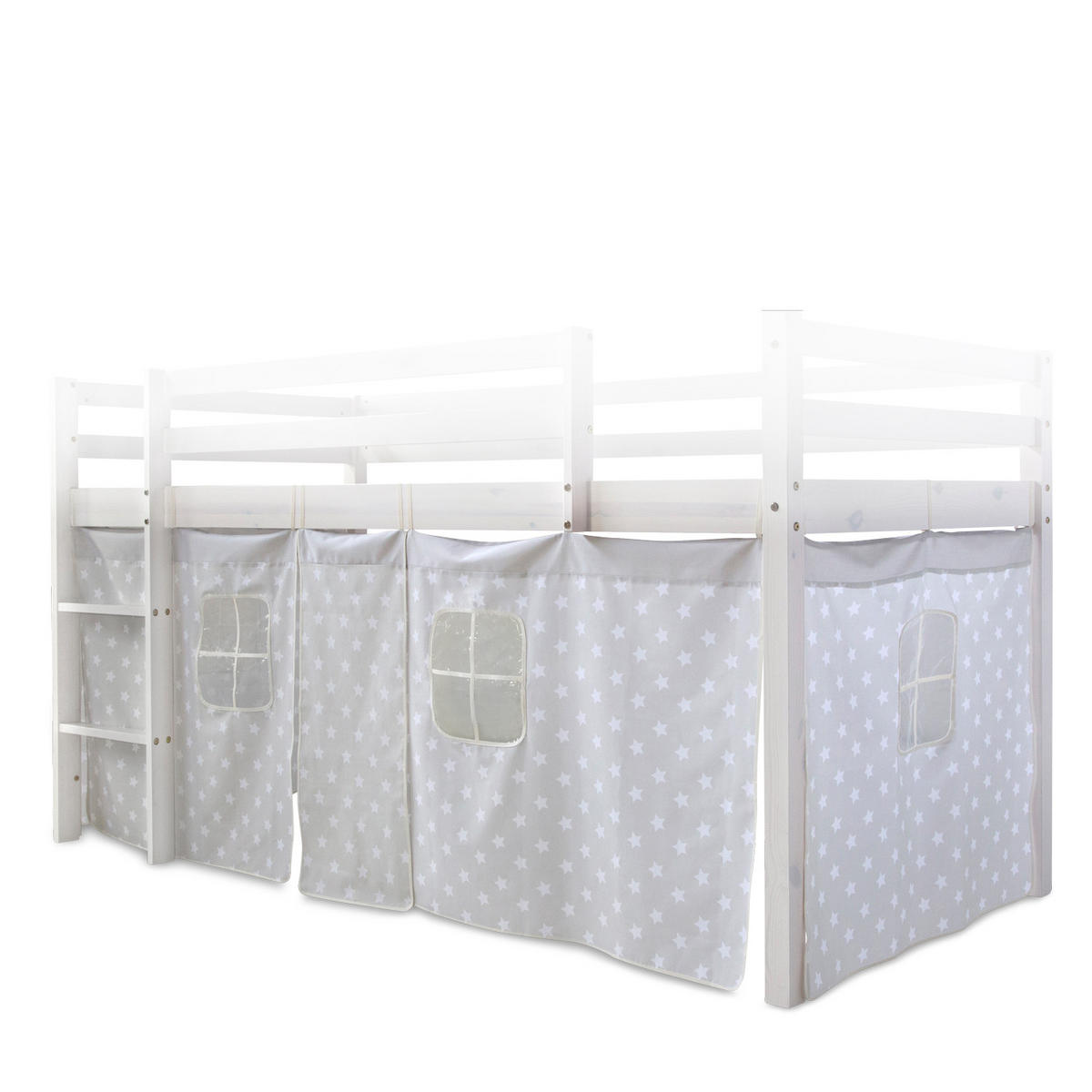 VORHANG für Hochbett Sterne - Grau, Textil (196/86/1cm) - Homestyle4u