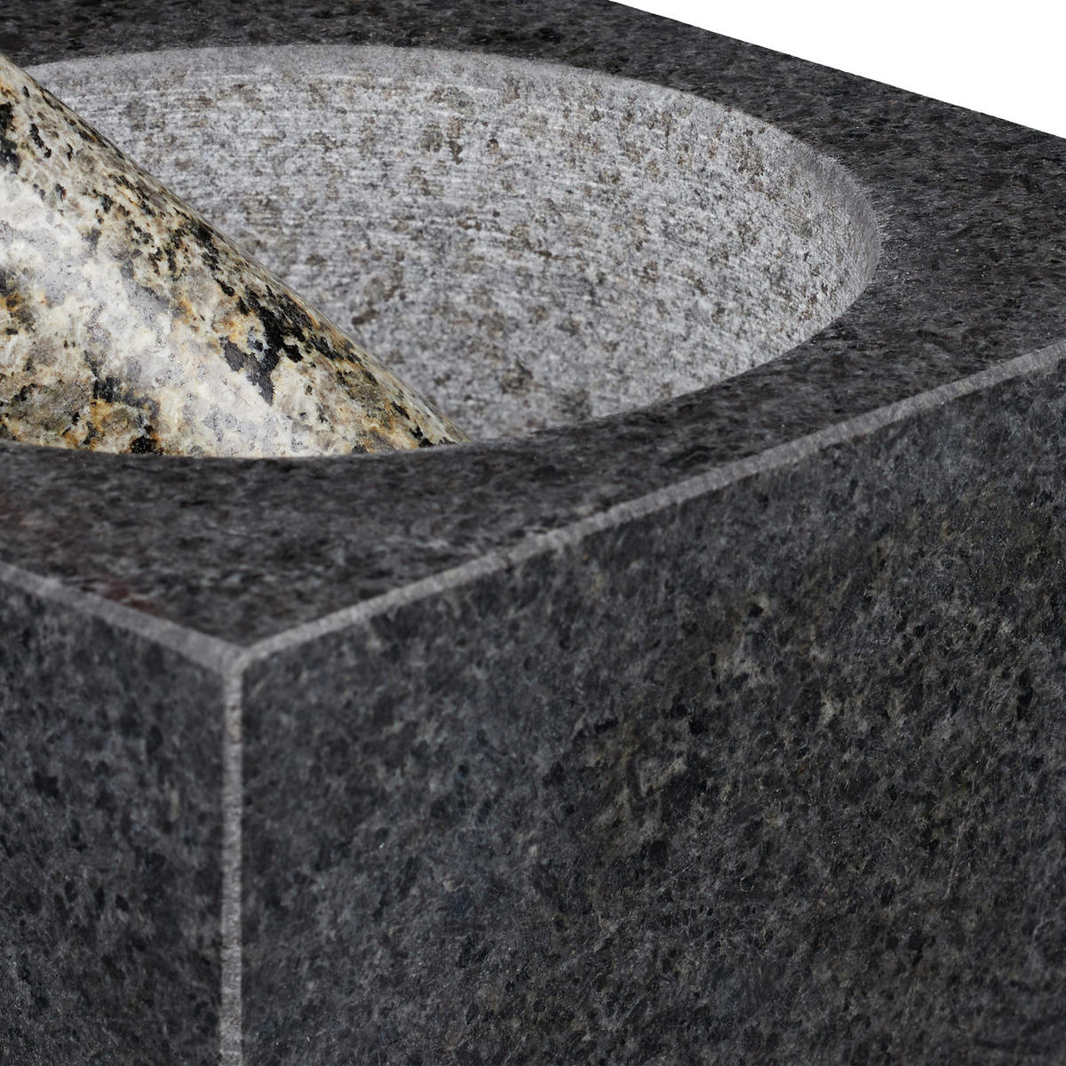 MÖRSER - Anthrazit, Stein (14.5/10.5/14.5cm) - Relaxdays