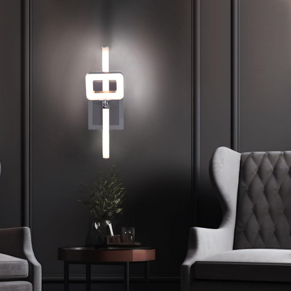 LED WANDLEUCHTE Chrom Nickel Silber 2er Set - Silberfarben, Metall (7/15.5/25cm) - Globo Lighting