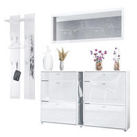GARDEROBE Orlando Weiß Hochglanz - Weiß Hochglanz, Holzwerkstoff (215/210/28cm) - Vladon