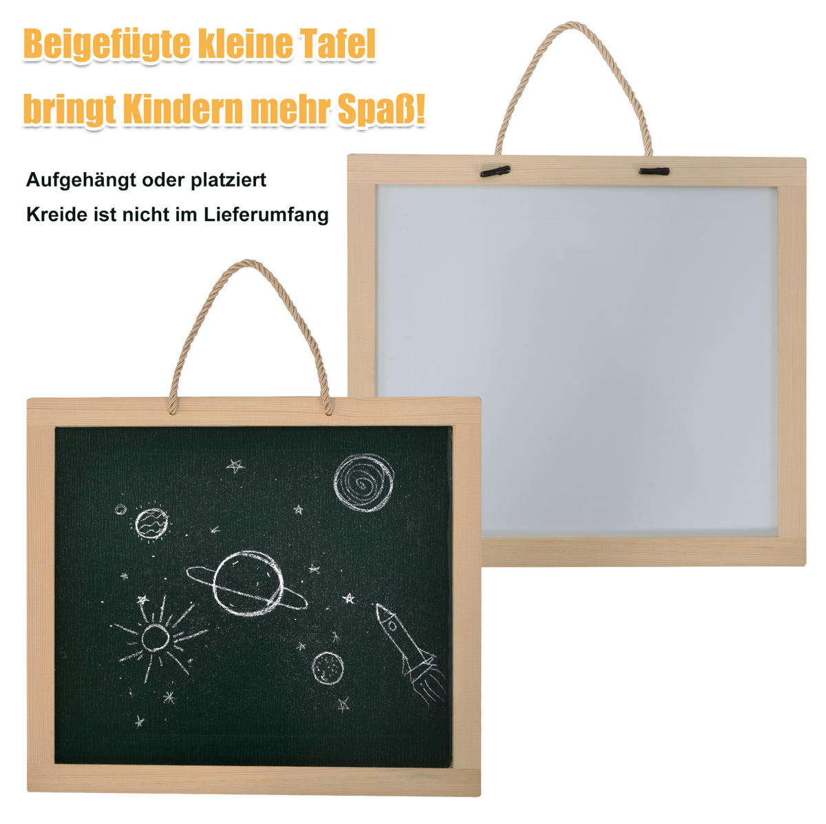 HAUSBETT 90/200 cm Weiß aus Kiefernholz mit Tafel und Rausfallschutz - Weiß, Holz (90/200cm) - OKMYHOME