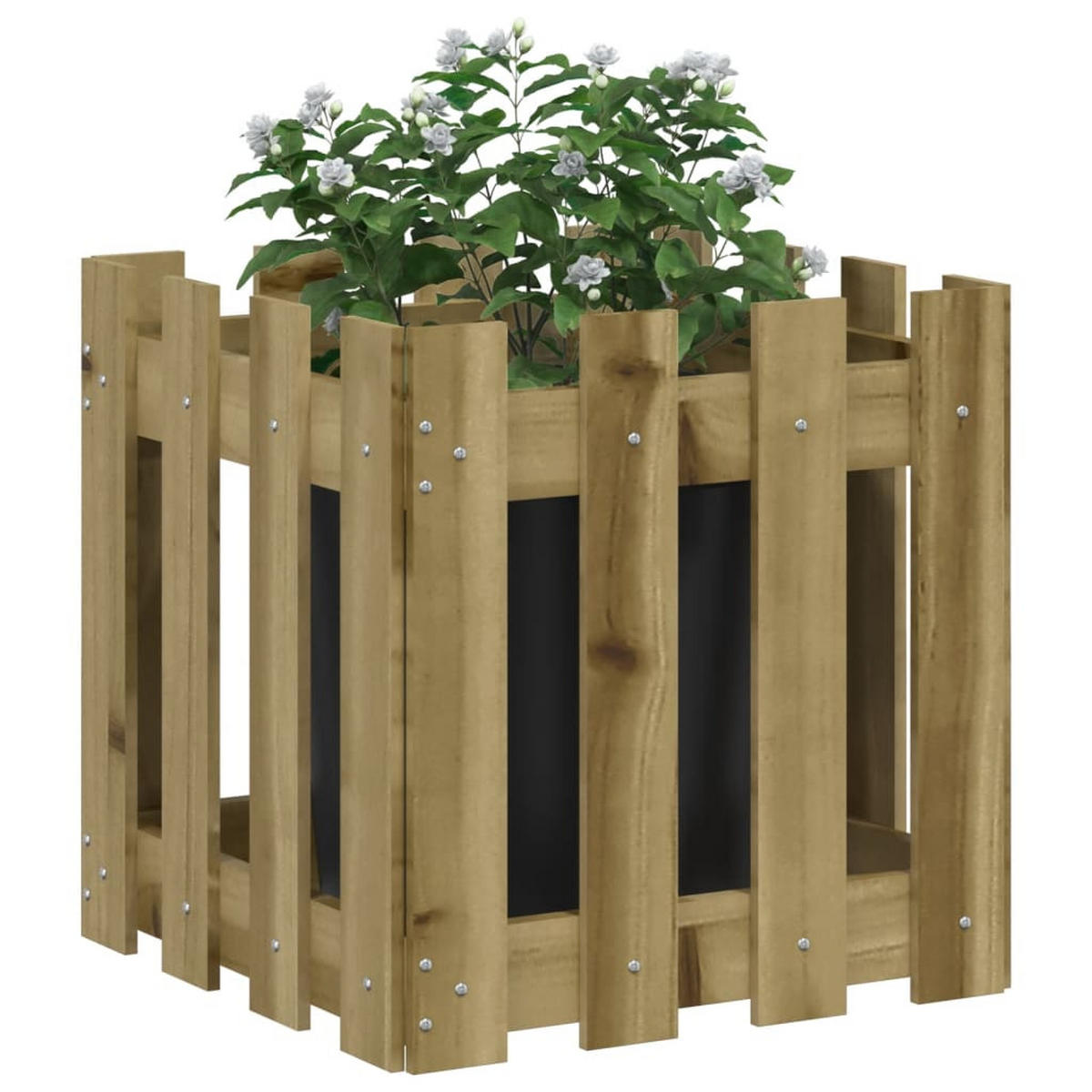 PFLANZKÜBEL Latten-Design 40x40x40 cm Kiefernholz Imprägniert - Braun, Holz (40/40/40cm)